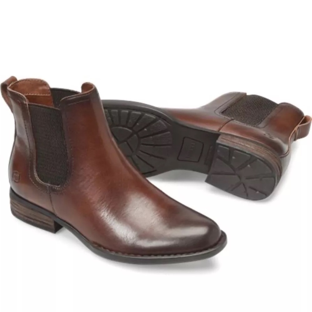 Women's Born Casco Chelsea Boot Brown Cognac Leather Size 6